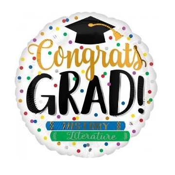 Foil Balloon 17" - Congrats Grad! Book