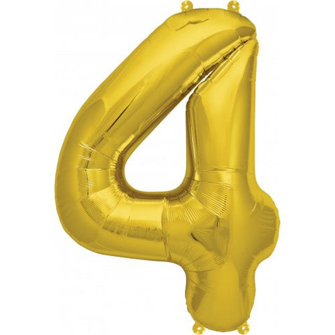 Foil Balloon Juniorloon - 4 Gold Air Filled Only