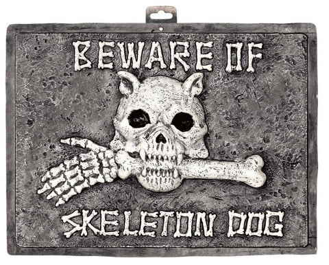 Beware of Skeleton Dog Sign 40cm