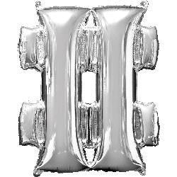 Foil Balloon Juniorloon - Hash Symbol Silver