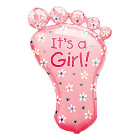 Foil Balloon Supershape - Footprints It's A Girl