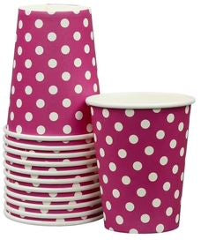 Paper Cup - Hot Pink With White Dots 200ml