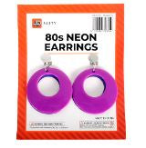 Earrings - Neon 80th Clip On Earrings (Purple)