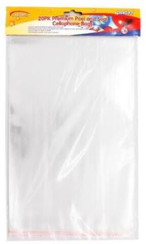 Cellophane Bag - 20PK A4 Size Peal & Seal Cellophane Bags