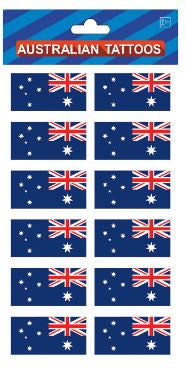 Tattoos - Australian Plain Flags 10PCS