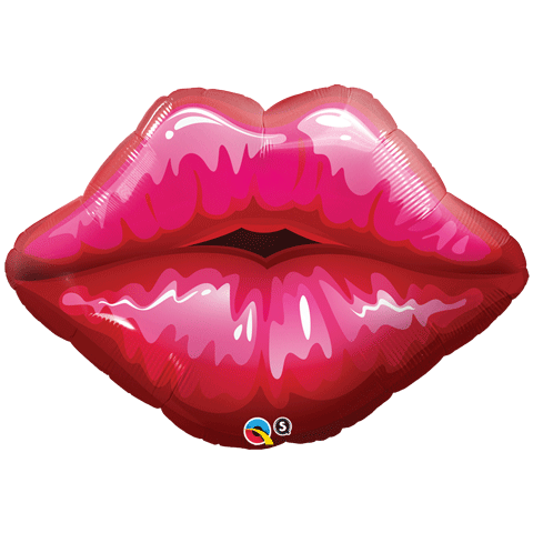 Foil Balloon Supershape - Big Red Kissy Lips