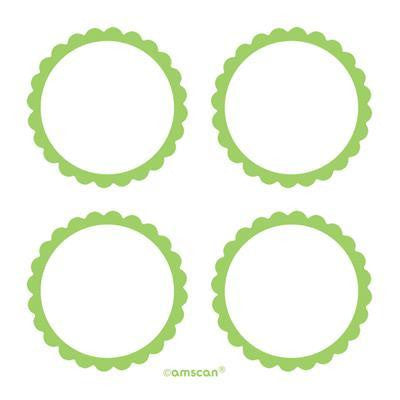 Stickers - Kiwi Green Scalloped Blank Labels Pk 20