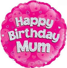 Foil Balloon 18" - Happy Birthday Mum Pink