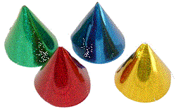Party Hats - Single Small Prismatic Asstd