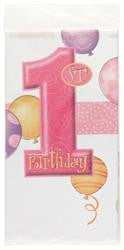 Printed Tablecover - 1st Balloons Pink