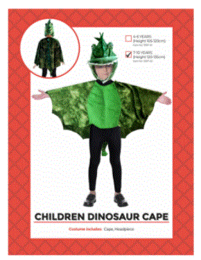 Costume - Children Dinosaur Cape