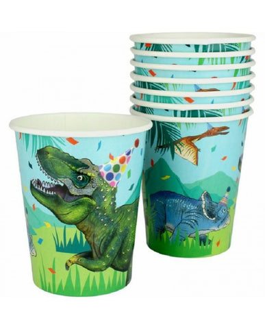 Paper Cups - Paper Cups 8pk Dinosaur
