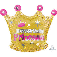 Foil Balloon 20" - H' Birthday Princess Crown