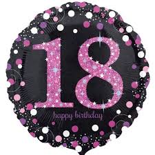 Foil Balloon 18" -18th Birthday Pink Holographic