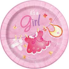 Paper Plate - It's A Girl  7" Round Pink Plate