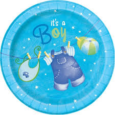 Paper Plate - It's A Boy 7" Round Blue Plate