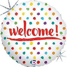 Foil Balloon 18" - Holographic Welcome Dots