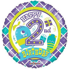 Foil Balloon 18" - 2nd Happy Birthday kaleidoscope