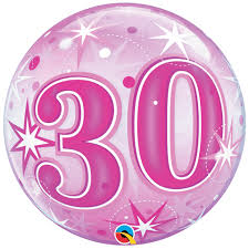 Bubble Balloon 22" - 30 Pink Starburst Sparkle