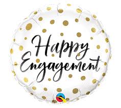 Foil Balloon 18" - Happy Engagement Gold Dots