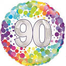 Foil Balloon 18" - 90th Colourful Confetti Birthday