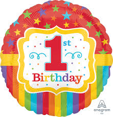 Foil Balloon 18" - 1st Birthday Rainbow