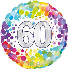Foil Balloon 18" - 60th Colourful Confetti Birthday