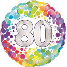 Foil Balloon 18" - 80th Colourful Confetti Birthday