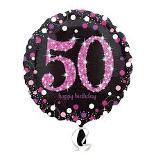 Foil Balloon 18"- 50th Pink Celebration
