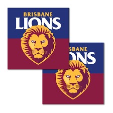 Printed Lunch Napkins - AFL Brisbane Lion Pk16