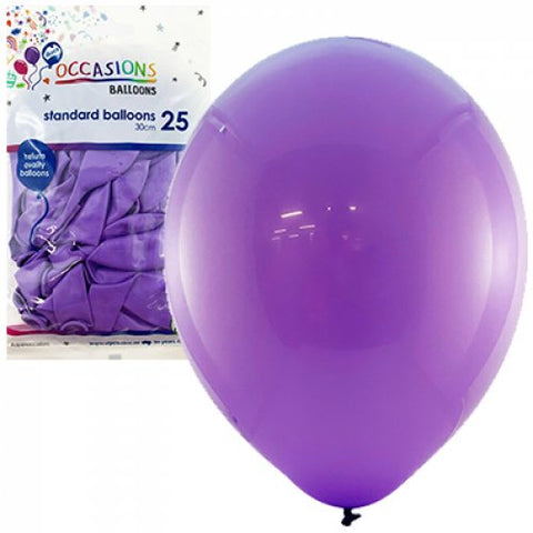 11" Latex Balloons - Standard Purple Lavender 30cm Balloons
