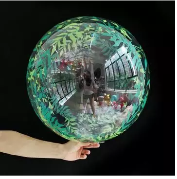 Bubble Balloon 20" - Printed Green Leaf