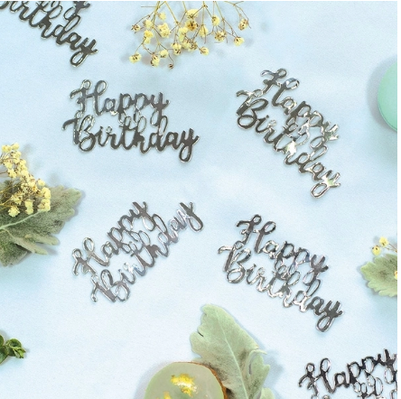 Confetti Scatters - Happy Birthday (Metallic Silver) 10PCS