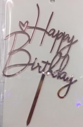 Cake Topper - Happy Birthday (Pink)