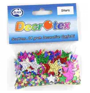 Confetti Scatters - Stars Asstd Sizes 14gm Scatters