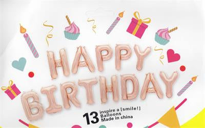Juniorloon Foil Balloon - Happy Birthday Kit Set Rose Gold
