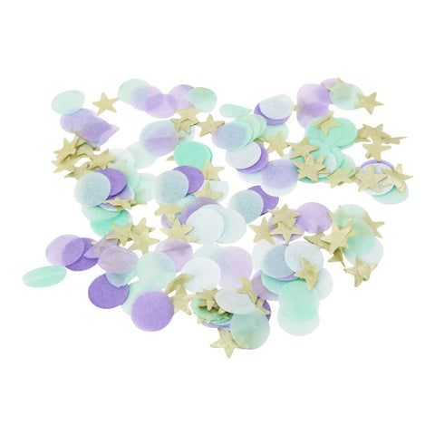 Table Confetti - Baby Blue & Lavender Confetti & Gold Paper Star