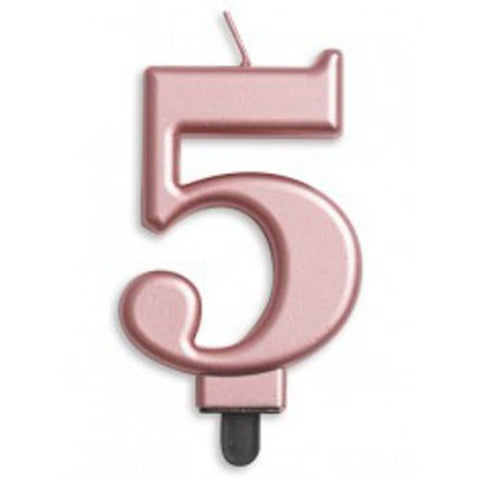 Candle - Numeral Jumbo Rose Gold #5