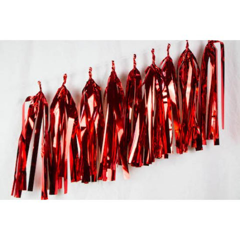 Balloon Tassels - Metallic Red