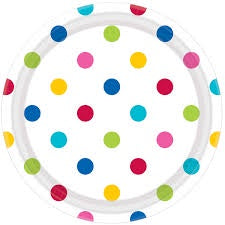 Plates - Dots Rainbow 9" round