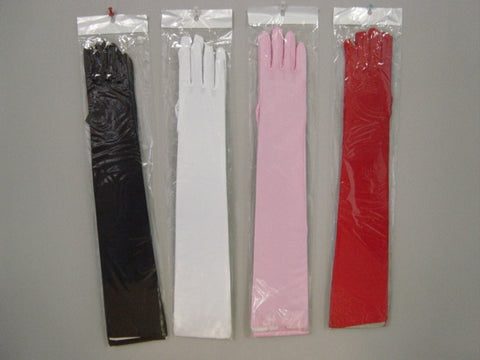 Gloves - Extra Long Nylon Satin Look Asstd 56cm