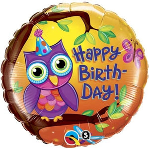 Foil Balloon 18" - Birthday Owl