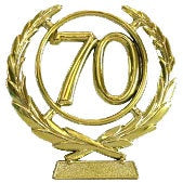 Cake Topper - 70th Wreath Plaque (Gold or Silver)