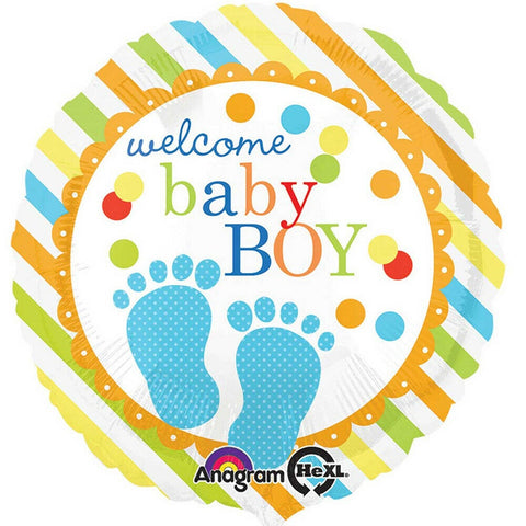 Foil Balloon 18" - Welcome Baby Boy