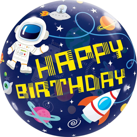 Bubble Balloon 22" - Qualatex Birthday Outer Space (2 side print)