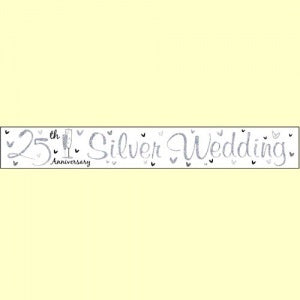 Foil Banner - Silver 25th Wedding Anniversary