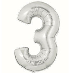 Foil Balloon Juniorloon - 3 Silver Air Filled Only
