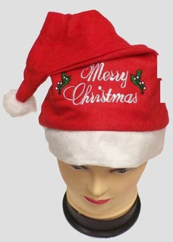 Hat - Santa Embroidered Asstd