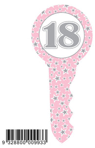 18th Signature Keys - Pink with Stars