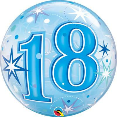 Bubble Balloon 22" - 18th Birthday Blue